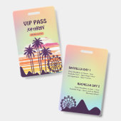 VIP Bachelorette Weekend Badge (Voor- en achterkant)