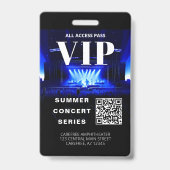 VIP Backstage Pas QR Code Concert Badge (Achterkant)