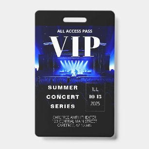 VIP Backstage Pas QR Code Concert Badge