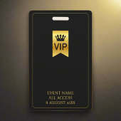 VIP Backstage Pass Muziekfestival Zwart & Goud Badge