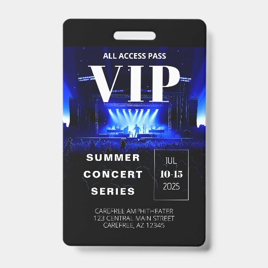 VIP Backstage Pass QR Code Concert Badge (Voorzijde)