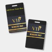 VIP BADGE (Voor- en achterkant)