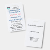 VIP Badge | Pass Badge – Corporate Security (Voor- en achterkant)