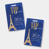 VIP-badge van de partij Parijs Badge (Voor- en achterkant)