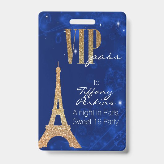 VIP-badge van de partij Parijs Badge (Voorzijde)