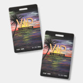 VIP-badge voor Sunset Zee Badge (Voor- en achterkant)