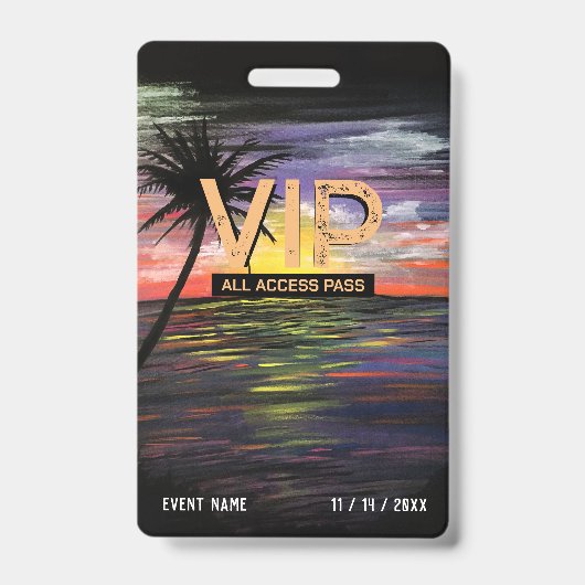 VIP-badge voor Sunset Zee Badge (Voorzijde)