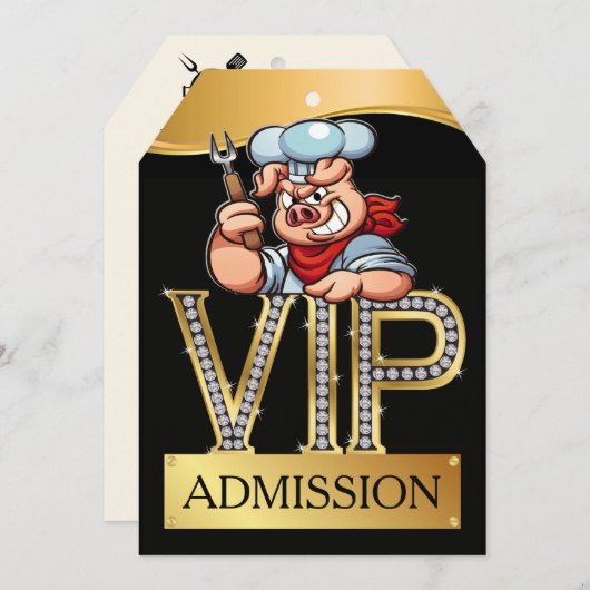 VIP Barbecue / Varken Pickin' Kaart (Voorkant / Achterkant)