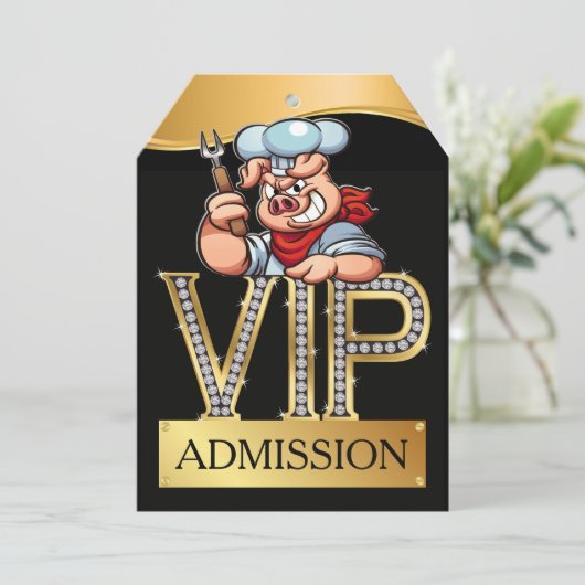 VIP Barbecue / Varken Pickin' Kaart (Staand voorkant)