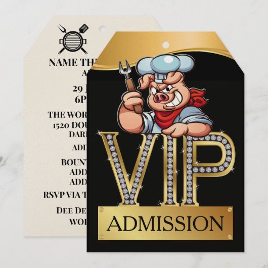 VIP Barbecue / Varkenspicknick Kaart (Voorkant / Achterkant)