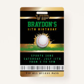 VIP Baseball ALL TOEGANG Gold Pass Badge (Voorkant)