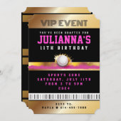 VIP BASEBALL All TOEGANG Pink Pass Badge Uitnodigi Kaart (Voorkant / Achterkant)