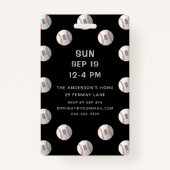VIP Baseball Pass Custom Photo Birthday Party Badge (Achterkant)
