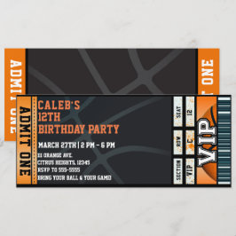 VIP Basketbal Verjaardagsfeest Bal Spel Ticket Kaart