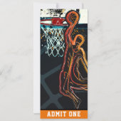 VIP Basketbal Verjaardagsfeest Ticket Kaart (Achterkant)