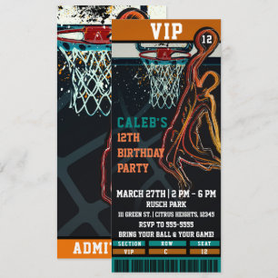 VIP Basketbal Verjaardagsfeest Ticket voor Balspel Kaart