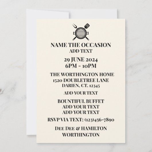 VIP BBQ toegang Kaart (Achterkant)