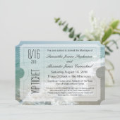 VIP Beach Bestemming Bruiloft Ticket Uitnodiging (Staand voorkant)