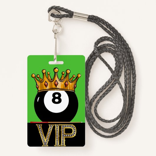 VIP Biljart - Snooker Lanyard Badge (Voorkant met draagriem)