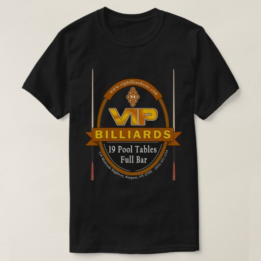 VIP Billiards Retro Kijk T-shirt (Design voorkant)