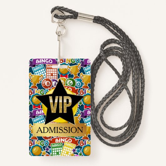 VIP BINGO BADGE (Voorkant met draagriem)
