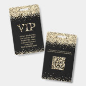 VIP Birthday Invitation Badge QR Code Foto delen (Voor- en achterkant)
