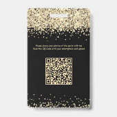 VIP Birthday Invitation Badge QR Code Foto delen (Achterkant)