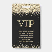 VIP Birthday Invitation Badge QR Code Foto delen (Voorkant)