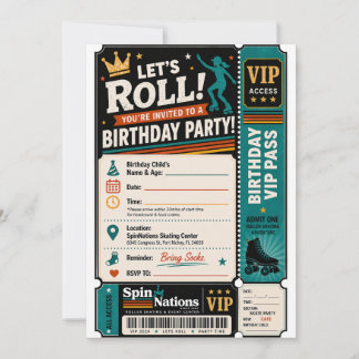 VIP Birthday Invitations for SpinNations Kaart