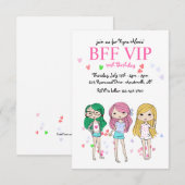 VIP Birthday Party BFF - uitnodiging (Voorkant / Achterkant)