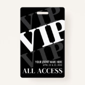 VIP Black All Access-evenement Badge (Voorkant)
