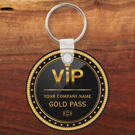 VIP Black en Gold Club Lidmaatschapspas Sleutelhanger (Achterkant)
