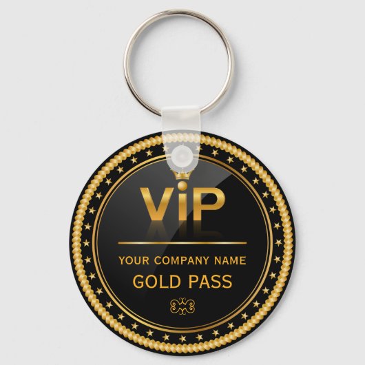 VIP Black en Gold Club Lidmaatschapspas Sleutelhanger (Achterkant)