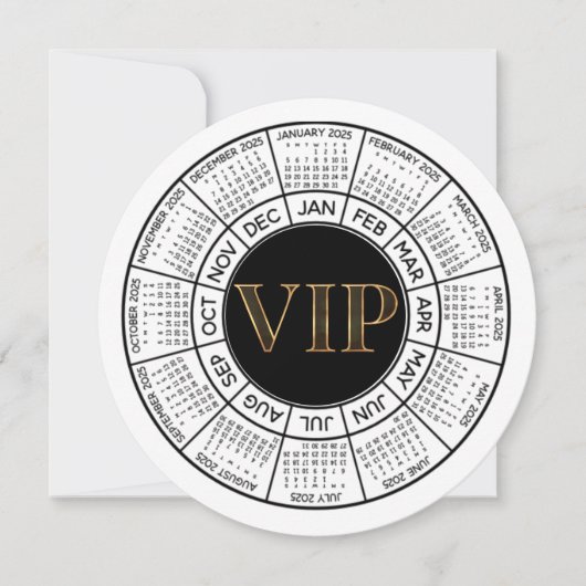 VIP Black Gold Calendar Kaart (Voorkant)