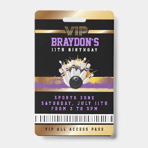 VIP Bowling ALL ACCESS Gouden Pas Badge
