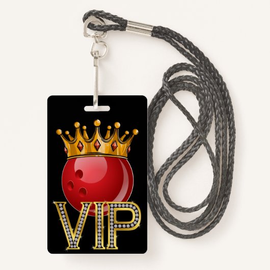 VIP BOWLING Lanyard Badge (Voorkant met draagriem)