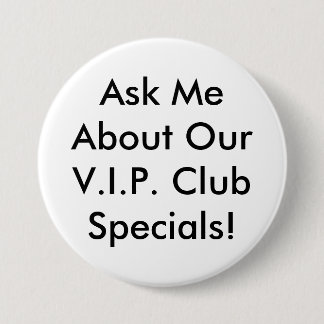 VIP-Button - zwart-wit Ronde Button 7,6 Cm