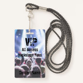 VIP Concert Festival Band Event Backstage Pass Badge (Voorkant met draagriem)