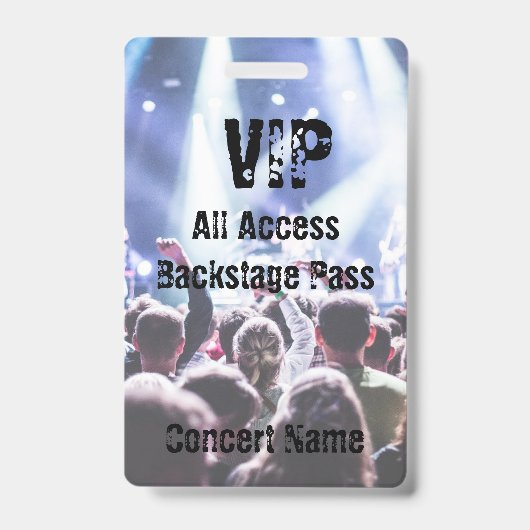 VIP-concertfestivalband evenement backstagepas Badge (Voorzijde)