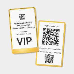 VIP Conferentie Zakelijk Bedrijfs QR Logo Badge