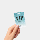 VIP Custo ge evenement of concert Blauwe Glitters Badge (Handheld)