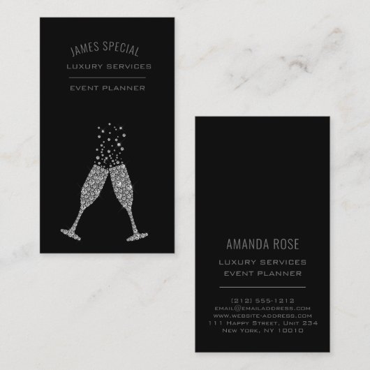 VIP-diamanten voor professionele evenementen Visitekaartje (Voorkant / Achterkant)