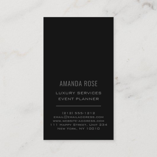 VIP-diamanten voor professionele evenementen Visitekaartje (Achterkant)