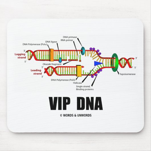 VIP-DNA (DNA-replicatie-Humor) Muismat (Voorkant)