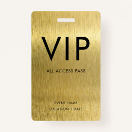 VIP eenvoudig lettertype op geborsteld goud Metall Badge