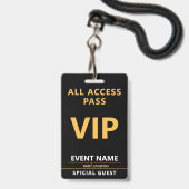 VIP Event Badge – All Access Pass Design (Voorzijde met lanyard)