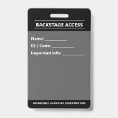 VIP Event Badge – All Access Pass Design (Achterkant)
