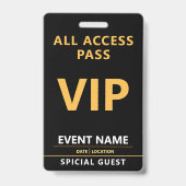VIP Event Badge – All Access Pass Design (Voorzijde)