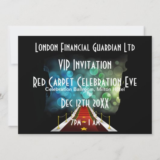 vip event - uitnodiging voor rode tapijt zwarte st (Achterkant)