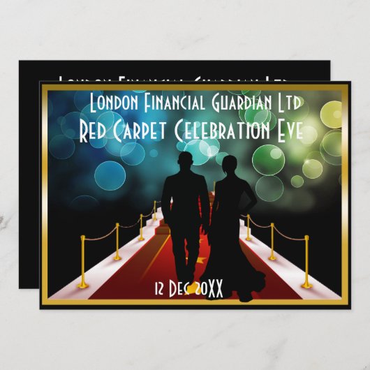 vip event - uitnodiging voor rode tapijt zwarte st (Voorkant / Achterkant)